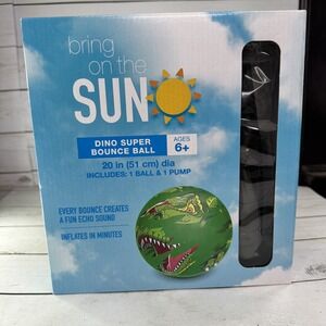 Dino Super Bounce Ball 20" Inflatable Hopper Ball w Pump Echo Sound New
